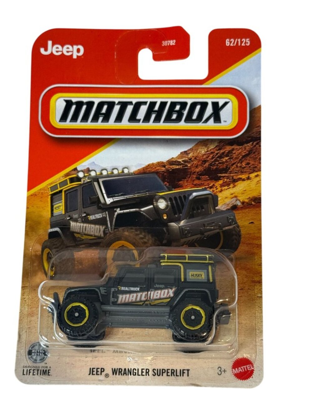 Matchbox Jeep Wrangler Superlift 62/125 Gray Yellow